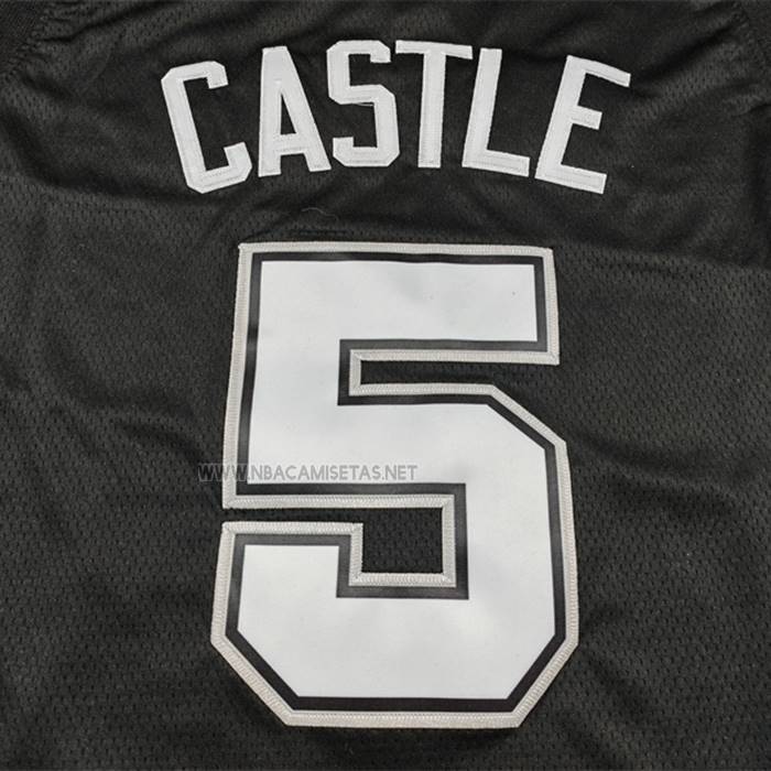 Camiseta San Antonio Spurs Stephon Castle NO 5 Ciudad 2025-26 Negro